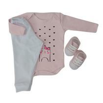 Conjunto Sapatinho Tênis Com Body E Calça Bebê Menina Inverno 100% Suedine Conjunto Sapatinho Tênis Com Body E Calça Bebê Menina Inverno 100% Suedine