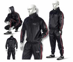 Conjunto Sauna RAD para homens e mulheres para perda de peso - Roupa de suor para treino com capuz - Roupa que queima gordura - Aumenta a queima de gordura (Vermelho, 2XL)