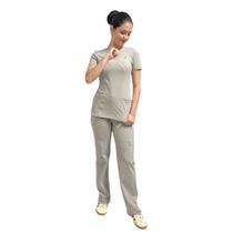 Conjunto Scrub Pijama Cirurgico Verona Cinza Claro