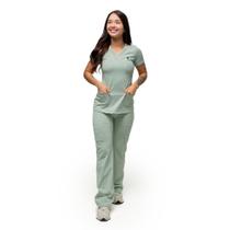 Conjunto Scrub Pijama Cirúrgico Verona Pistache Toque geladinho Poliamida Elastano Tamanho:GCor:Verde Pistache