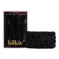 Conjunto Scrunchies Silkie x4 100% seda de amora pura com bolsa