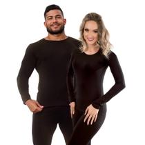 Conjunto Segunda Pele Térmica Flanelado Frio Intenso Preto