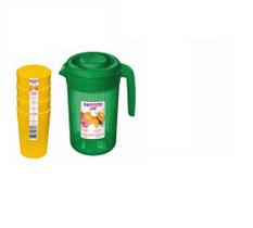 Conjunto seleção jarra e copos plastico sanremo