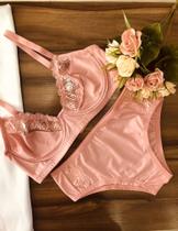 Conjunto sem bojo com aro cor romance