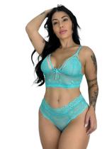 Conjunto sem bojo em renda e tule teresa