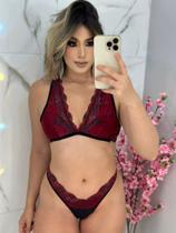 conjunto sem bojo em renda vermelho sexy conjunto sem bojo em renda vermelho sexy