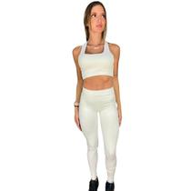 Conjunto Sem Costura Texturizado Off White Claro Hope Resort