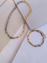 Conjunto Semi Joia colar e pulseira Mix de Banhos Maxi Conjunto Semi Joia colar e pulseira Mix de Banhos Maxi