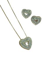 Conjunto semijoia Colar e Brinco Zircônia Bagueti Conjunto semijoia Colar e Brinco Zircônia Bagueti