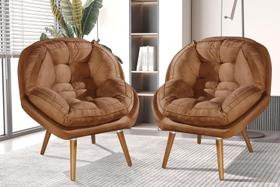 Conjunto Sênior Poltronas 2 un Suede Premium Pés De Madeira Conjunto Sênior Poltronas 2 un Suede Premium Pés De Madeira