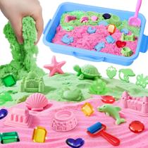 Conjunto Sensory Bin Play VVSBPL Ocean com areia moldável de 2 cores Conjunto Sensory Bin Play VVSBPL Ocean com areia moldável de 2 cores