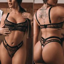 Conjunto Sensual Animal Print Sutiã sem Bojo com Aro Conjunto Sensual Animal Print Sutiã sem Bojo com Aro