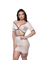 Conjunto Sensual Arrastão Cropped e Mini Saia Y2116