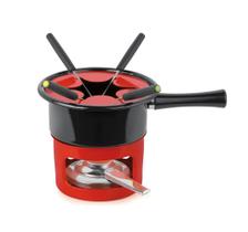 Conjunto Serviço Fondue Aço Viena Vermelho Chocolate Queijo