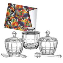 Conjunto servir potes vidro manteigueira francesa açucareiro meleira açucar mel mesa posta luxo Conjunto servir potes vidro manteigueira francesa açucareiro meleira açucar mel mesa posta luxo