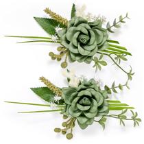 Conjunto Serwalin de 2 flores artificiais verdes 18x12 cm