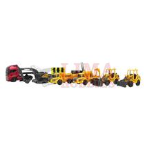 Conjunto Set Volvo Construção Com Caminhão Volvo Fh16 Die Cast Metal Maisto 12437