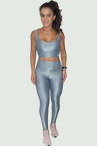Conjunto Shine Top Embutido Alça Grossa e Calça Canelado Wonder Platinum Conjunto Shine Top Embutido Alça Grossa e Calça Canelado Wonder Platinum