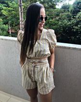 Conjunto short com cropped com tiras para amarraçao tanho p