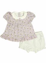 Conjunto Short e Bata Florido Lilás - Bibe