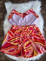 Conjunto short e blusa colorido tamanho G3 Conjunto short e blusa colorido tamanho G3