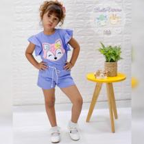 Conjunto short e blusa infantil cores variadas Conjunto short e blusa infantil cores variadas