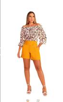 Conjunto short e blusa ombro a ombro Conjunto short e blusa ombro a ombro