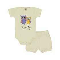 Conjunto Short e Body de Corujas com Gola Americana - DLook