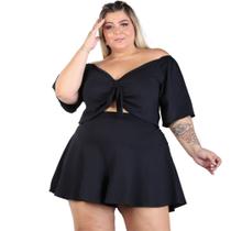 Conjunto Short E Cropped Plus Size 46 A 58 - Gaby Oliveira