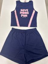 Conjunto short e regata cor azul marinho tam 14 Conjunto short e regata cor azul marinho tam 14
