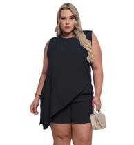 Conjunto short e regata plus size