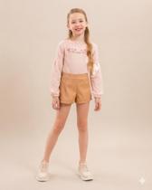 Conjunto Short Em material sintético E Blusa Em Malha Lilydee Cor:RosaTamanho:10 Conjunto Short Em material sintético E Blusa Em Malha Lilydee Cor:RosaTamanho:10