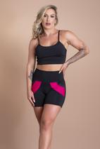 Conjunto Short Fitness Feminino Cintura Alta Bolso Cores E Top Cropped Alcinha Academia Treino F7 NEW STYLE