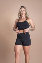 Conjunto Short Fitness Feminino Liso Academia Treino E Top Cropped Alcinha F7 NEW STYLE Conjunto Short Fitness Feminino Liso Academia Treino E Top Cropped Alcinha F7 NEW STYLE