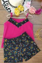 Conjunto short floral e blusa