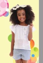 Conjunto Short Jeans Infantil Carol e Dani