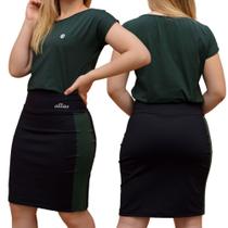 Conjunto Short Saia + Blusa Dryfit Poliamida Moda Fitness Evangélica Uv50+ Academia Até G2