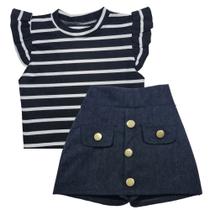 Conjunto Short Saia Cropped Infantil Menina Primavera Verão Conjunto Short Saia Cropped Infantil Menina Primavera Verão