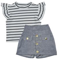 Conjunto Short Saia Cropped Infantil Menina Primavera Verão Conjunto Short Saia Cropped Infantil Menina Primavera Verão