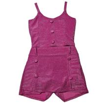 Conjunto Short Saia Cropped Menina Roupa Festa Lurex - 2L Kids