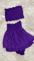 Conjunto short saia e cropped