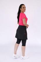 Conjunto Short Saia Evasê + Blusa Roupa Fitness Evangélica