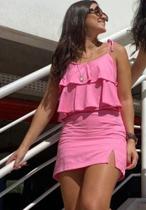 Conjunto short saia feminino pink P