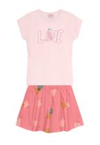 Conjunto Short Saia Infantil Love Brandili