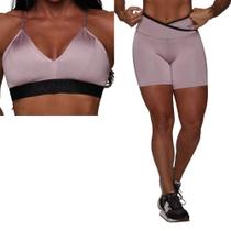 Conjunto Short Sense Blackout Gloss Rose +Top Moving Fitness Conjunto Short Sense Blackout Gloss Rose +Top Moving Fitness