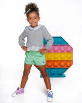 Conjunto Short Verde Blusa Lurex Aurora