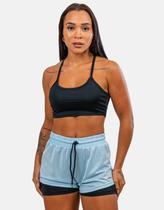 Conjunto Shorts 2 Em 1 + Top Preto Academia Cross Esportes Conjunto Shorts 2 Em 1 + Top Preto Academia Cross Esportes