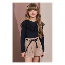 Conjunto Shorts Blusa Longa com Babadinhos Infanti