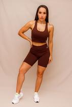 Conjunto Shorts Bolso + Top Decote U Confort - Coffe Conjunto Shorts Bolso + Top Decote U Confort - Coffe