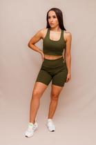 Conjunto Shorts Bolso + Top Decote U Confort - Exercito Conjunto Shorts Bolso + Top Decote U Confort - Exercito
